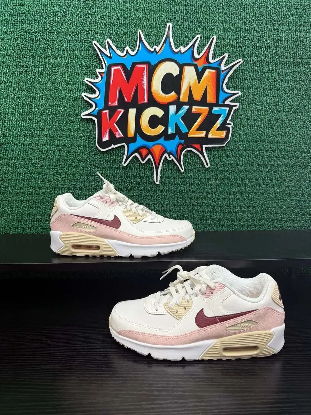 Nike Air Max 90 GS Phantom/Dark Team Red Youth Size 7/8.5W Brand New